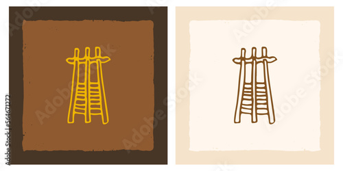 Ladder to the Sky, Acoma Pueblo, Sky City, New Mexico - sketch art