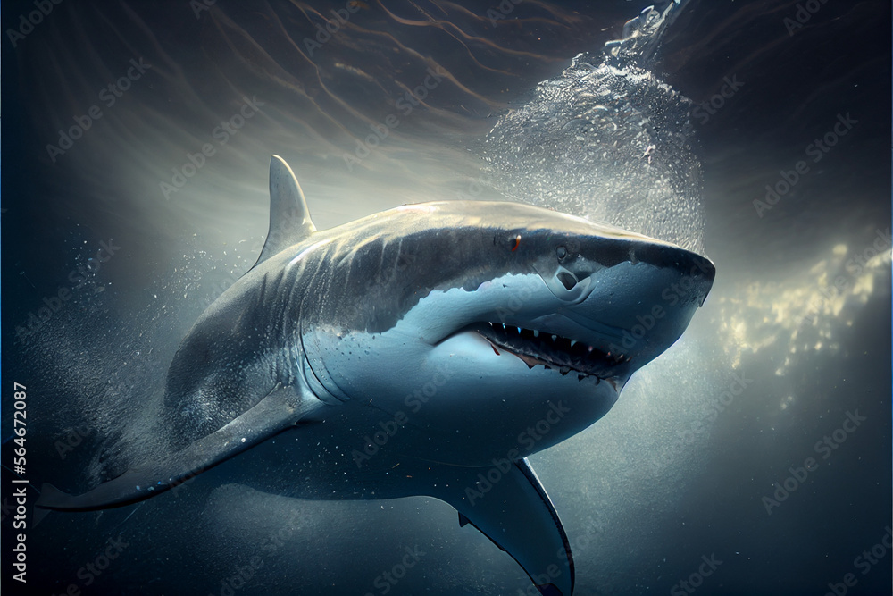 Fototapeta premium Shark created using MidJourney generative AI