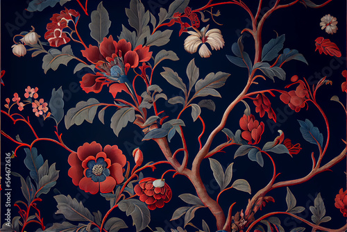 Vintage floral pattern in i...