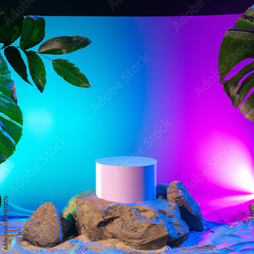 3D render of a product display podium