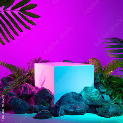 3D render of a product display podium