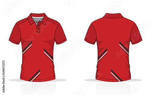 Tshirt polo design, red template