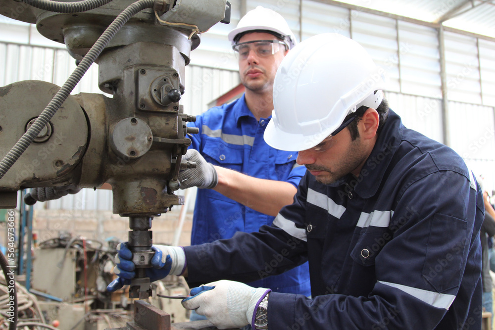 Machine repair engineer or machine maintenance industrial plant concept Machine repair engineer or machine maintenance industrial plant concept
