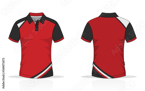 Tshirt polo design, red template