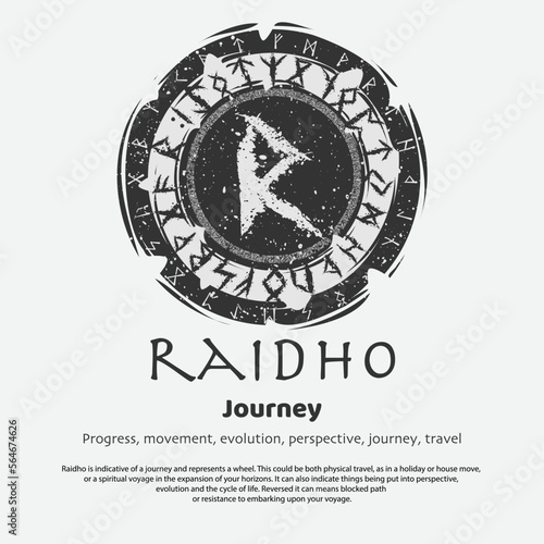 Viking Raiho rune dark circle shield