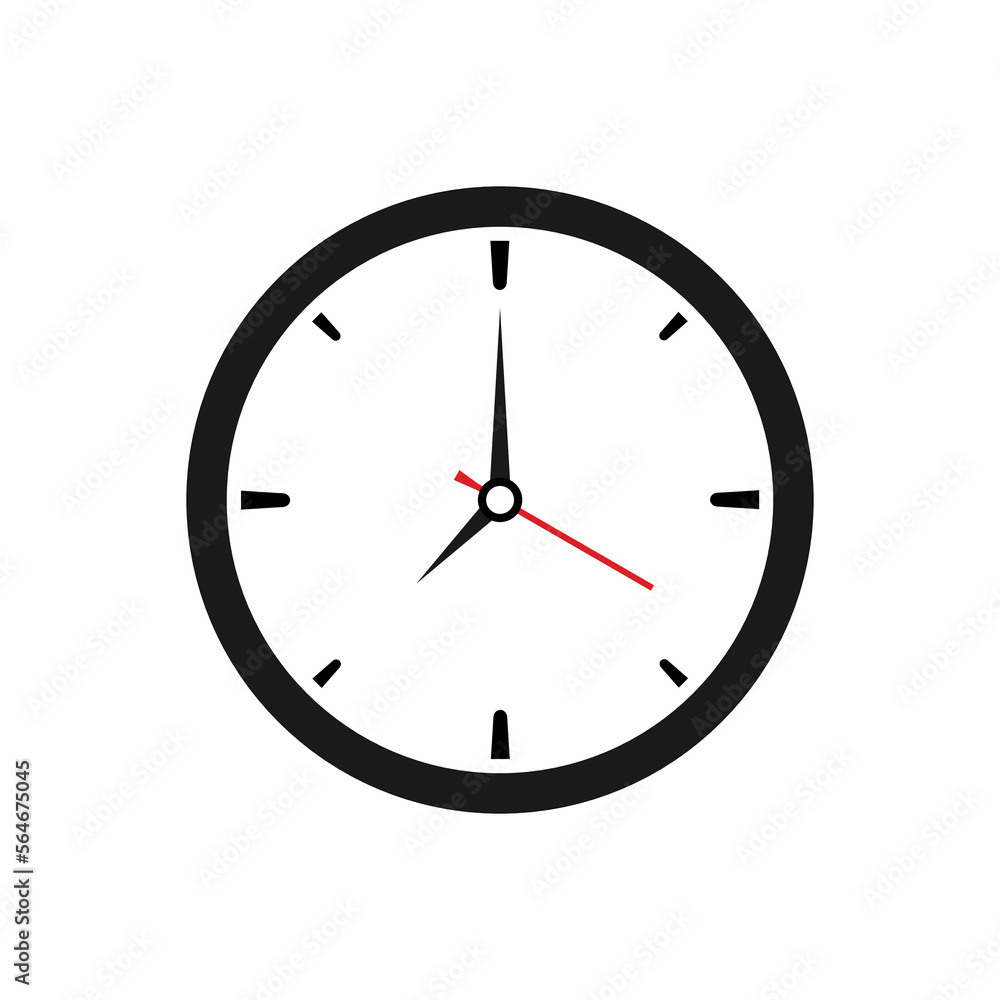 Clock icon. Vector illustration on bflo background. Clock icon. Vector illustration on bflo background.