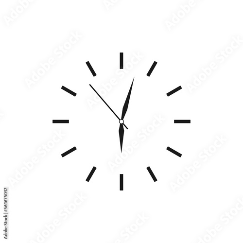 Clock icon. Vector illustration on bflo background.