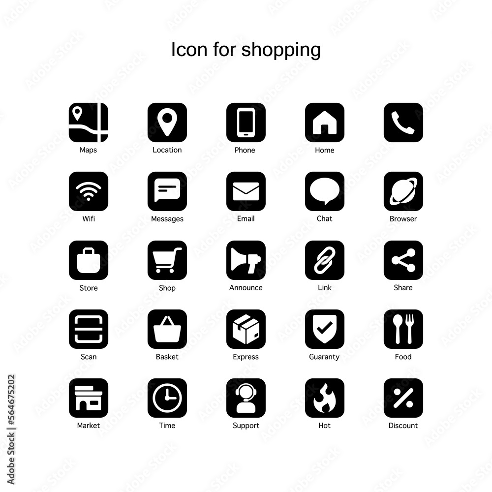 collection of shopping icon set isolated vector symbol collection of shopping icon set isolated vector symbol