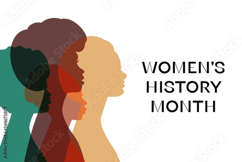 Women's History Month - card, poster, template, background. EPS-10