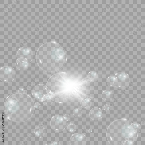  Bubble vector. soap bubble on a transparent background. Vector design.