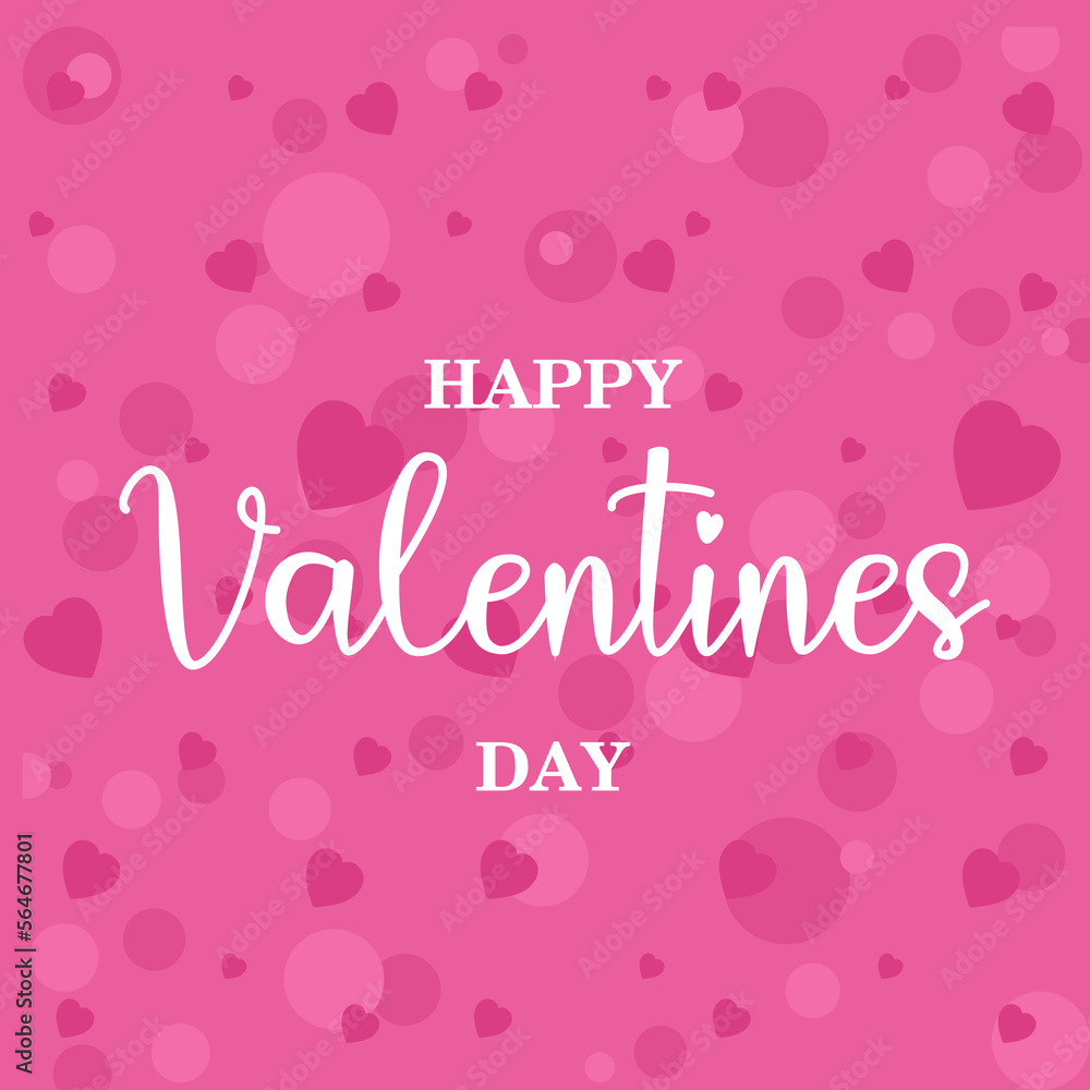 Valentine's Day square template. Social media post with circle shapes and hearts. Happy Valentine's Day illustration for greeting card, mobile apps, banner design and web ads. vector illustration Valentine's Day square template. Social media post with circle shapes and hearts. Happy Valentine's Day illustration for greeting card, mobile apps, banner design and web ads. vector illustration