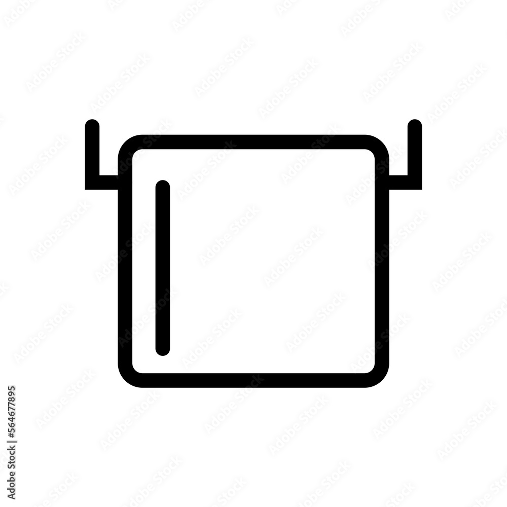 Towel icon line isolated on white background. Black flat thin icon on modern outline style. Linear symbol and editable stroke. Simple and pixel perfect stroke vector illustration Towel icon line isolated on white background. Black flat thin icon on modern outline style. Linear symbol and editable stroke. Simple and pixel perfect stroke vector illustration