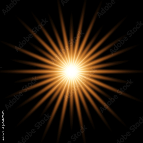 Special lens flare light effect. Light effects. Magical explosion with star dust. Yellow energy flash. Vector light stars. Star burst. Vector illustration © Aozora