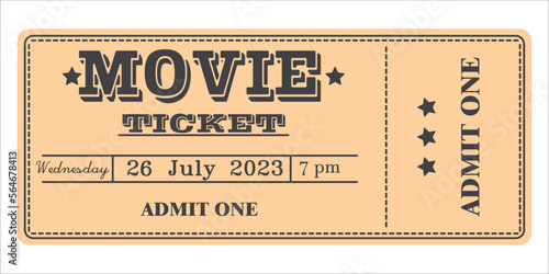 movie ticket vector, illustration, admit one