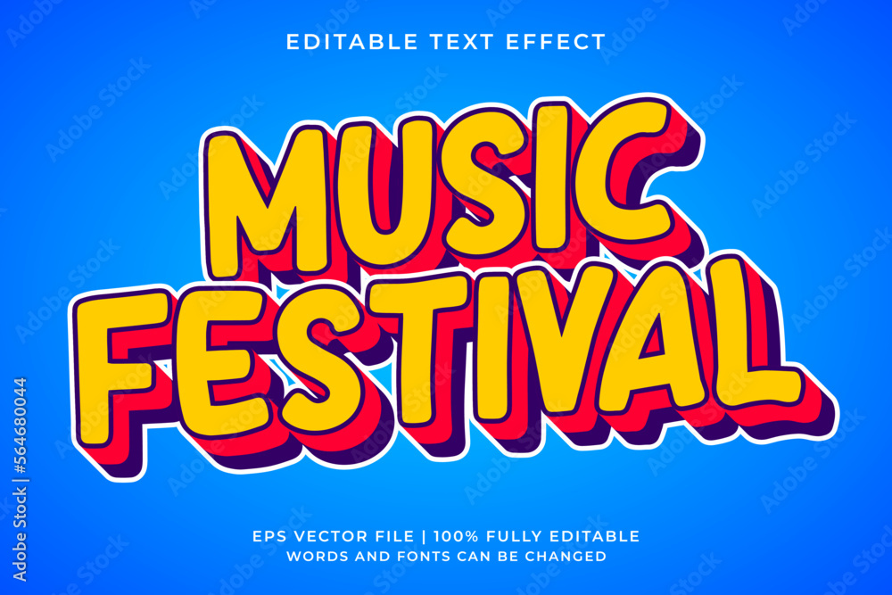 Music festival funky 70s editable text effect