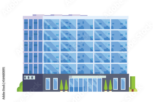 Vector elements representing office buildings for city illustration