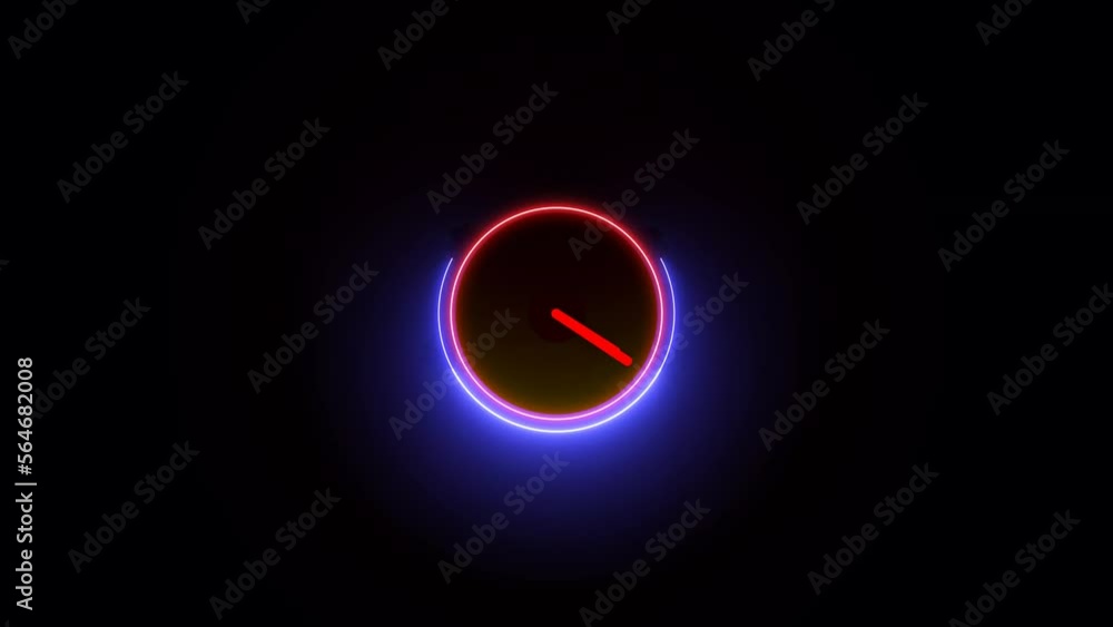glowing clock 24 hours circle animation glowing clock 24 hours circle animation