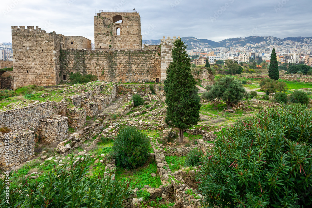 Byblos Crusader Castle, Lebanon. It was built by the Crusaders in the 12th century, one of oldest continuously inhabited cities in the world, Byblos, Lebanon. 