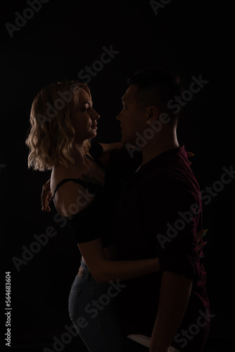 a couple in love dances a man and a woman in a bachata latina kizomba dance