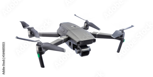 Fototapete Flying drone with rotating blades on a transparent background