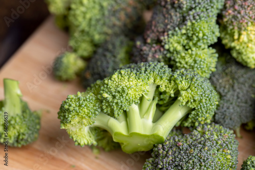 Green ripe broccoli in raw form