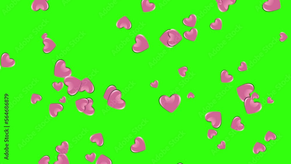 Hearts animation in green screen video. green screen video for wedding and valentines day Hearts animation in green screen video. green screen video for wedding and valentines day