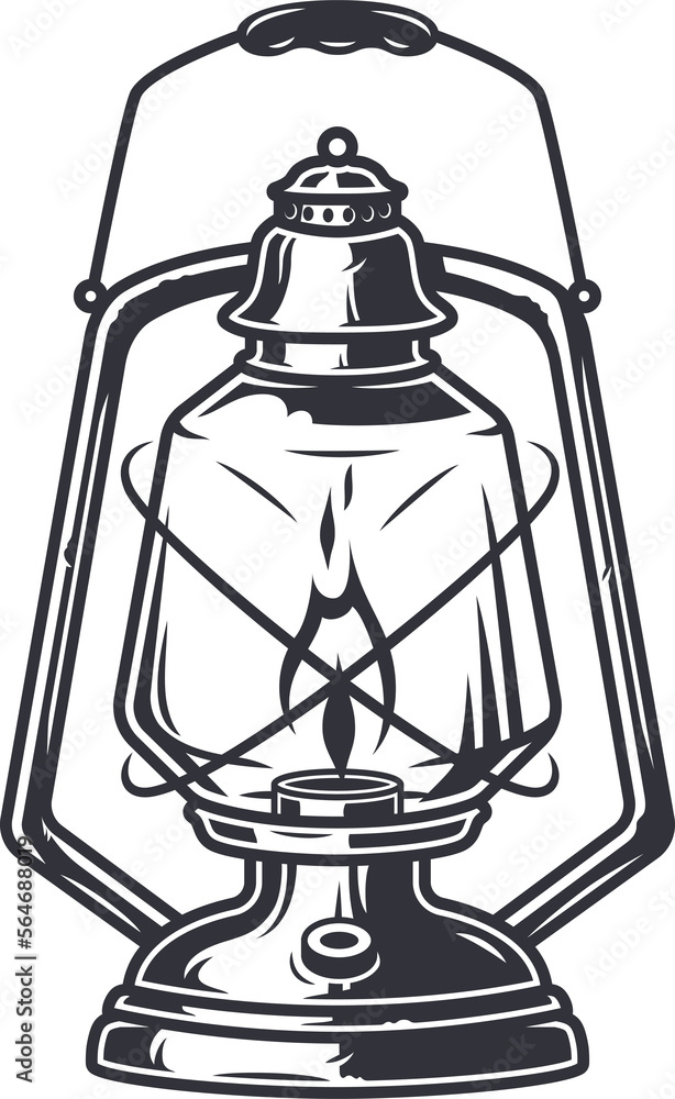 Monochrome kerosene retro camping lamp lantern Monochrome kerosene retro camping lamp lantern