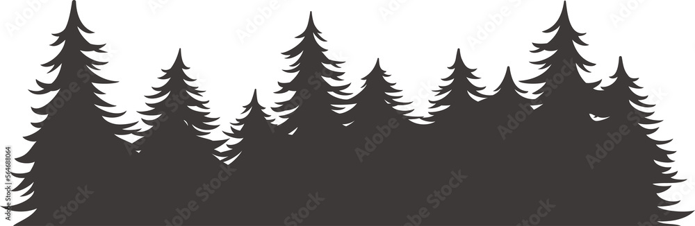 Forest silhouette for emblem and logo nature