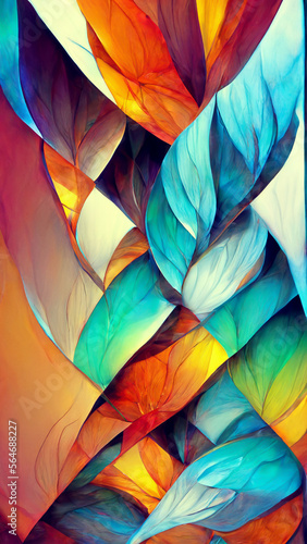 White gradient glass fractal colorful photo realistic illustration Generative AI Content by Midjourney