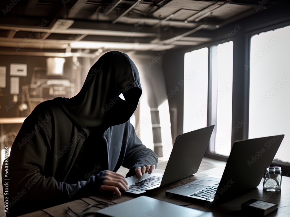 Mysterious hacker in a mask and hoodie. Mysterious hacker in a mask and hoodie.