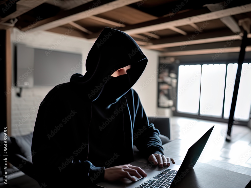 Mysterious hacker in a mask and hoodie. Mysterious hacker in a mask and hoodie.