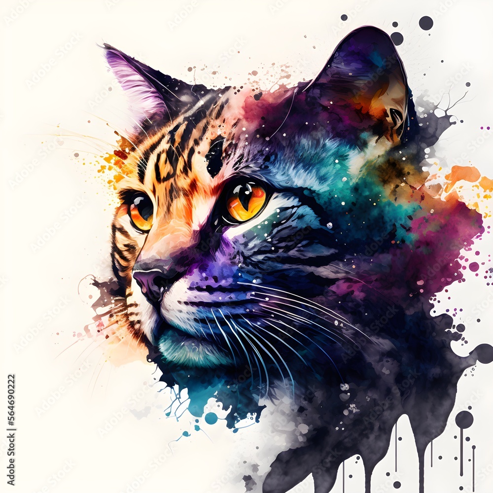 Cat in Watercolor