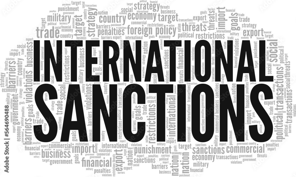 International Sanctions Word Cloud Conceptual Design Isolated On White ...