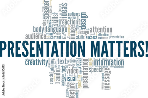 Presentation Matters word cloud conceptual design isolated on white background.