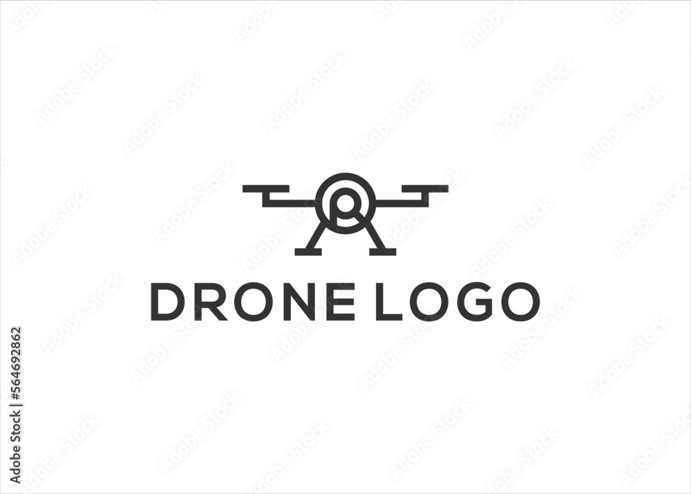 initial Letter R and Drone Logo Design Vector initial Letter R and Drone Logo Design Vector