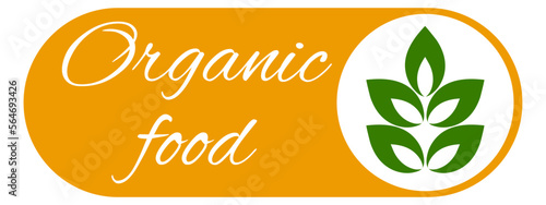 Organic eco natural bio vegan sticker label logo icon. Logo with a pattern of green leaves. Ecological products. Stickers of eco-friendly products. Vector illustration of vegan organic food icons