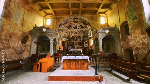 Medieval San Martino Church, Prato Sornico, Val Lavizzara, Switzerland photo
