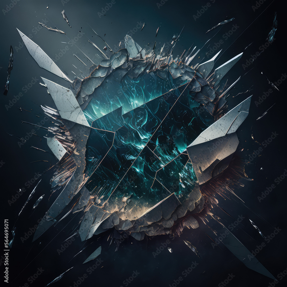 Explore the striking visual of broken glass on an album cover with our