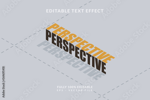 Editable text effect isometric perspective