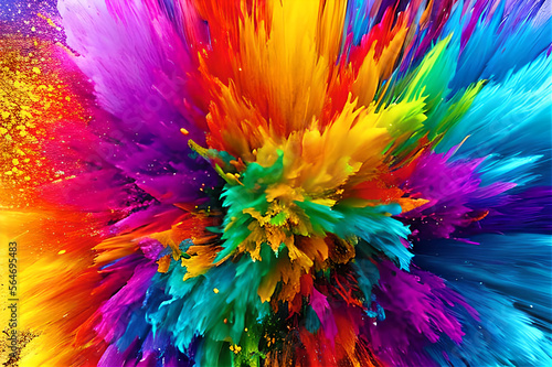 Abstract colorful explosion splasher background AI