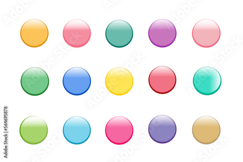 Set of colorful round button, Icon Vector illustration.