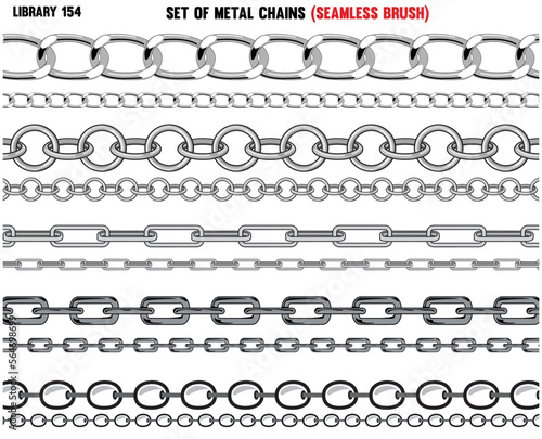 SET OF METAL SHINY CHAINS IN EDITABLE FILE