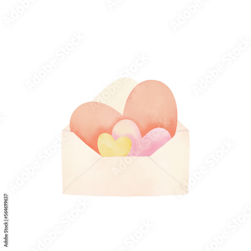Fototapeta Naklejka Na Ścianę i Meble -  Heart Set In White Envelope