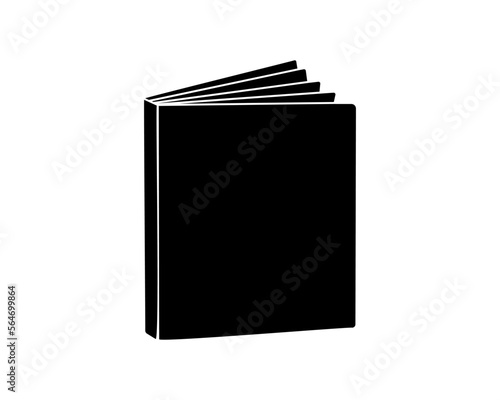 Closed book silhouette. Education symbol. Book silhouette. Bookstore, library icon. Vector illustration