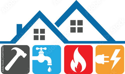 House repair plumbing logo
