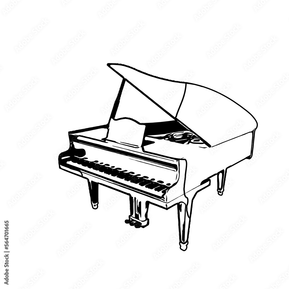 Black and white sketch of a traditional musical instrument with a transparent background Black and white sketch of a traditional musical instrument with a transparent background