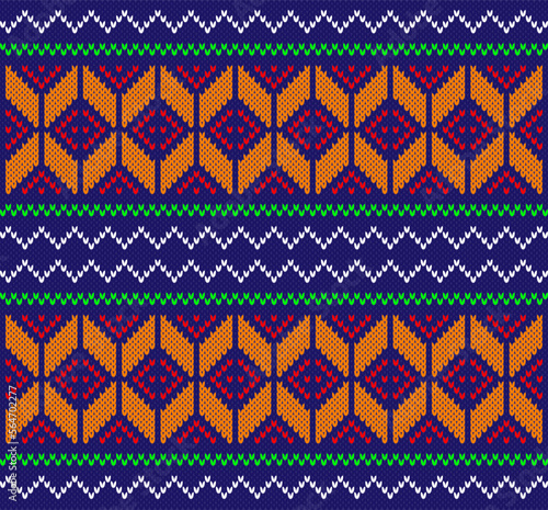 fabric pattern for jacquard sweater flat knit and garments fabric fully editable Vector 