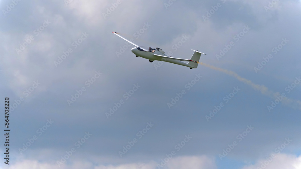 Fototapeta premium MOSCOW REGION, CHERNOE AIRFIELD 22 May 2021: moto glider AC4-115 Jet the Sky aviation festival, theory and practice