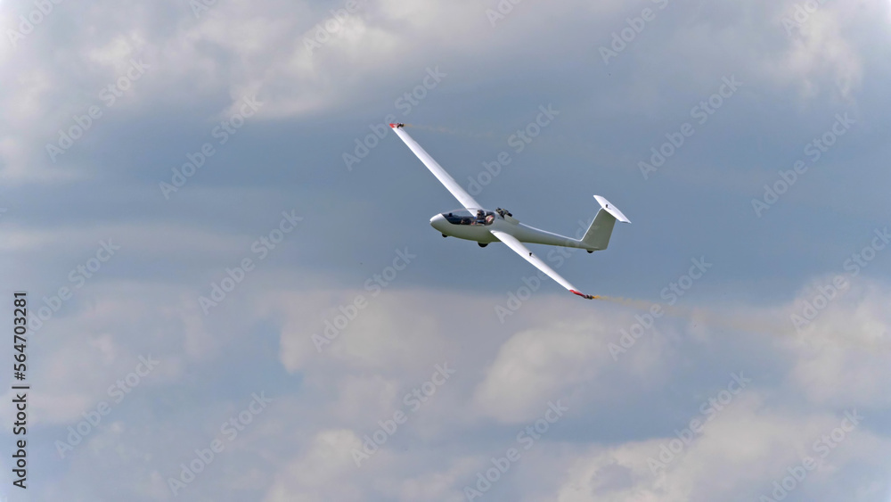 Fototapeta premium MOSCOW REGION, CHERNOE AIRFIELD 22 May 2021: moto glider AC4-115 Jet the Sky aviation festival, theory and practice