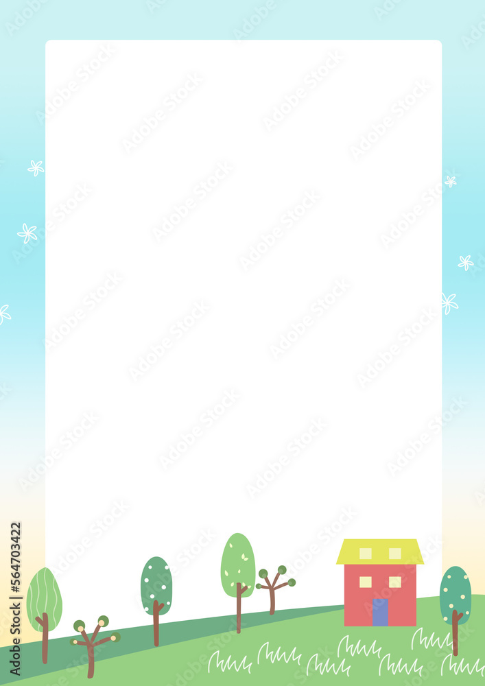 garden hill scenery newsletter background illustration garden hill scenery newsletter background illustration